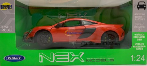 McLaren 675 LT Coupe red metal model Welly 1:24 McLaren 675 LT Coupe red metal model Welly 1:24