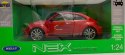 VW Volkswagen Beetle red metal model Welly 1:24