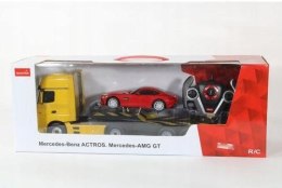 DUŻY Mercedes ACTROS lora + AMT GT 1:24 RC FILM !