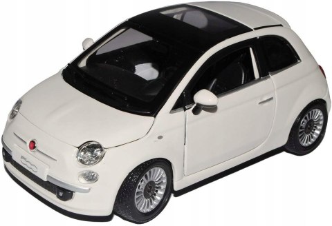 Fiat 500 white 1:24 metalowy Bburago 22106 Fiat 500 white 1:24 metalowy Bburago 22106