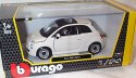 Fiat 500 white 1:24 metalowy Bburago 22106