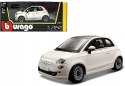 Fiat 500 white 1:24 metalowy Bburago 22106