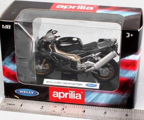 APRILIA RSV 1000R Factory 1:18 Welly metalowy APRILIA RSV 1000R Factory 1:18 Welly metalowy