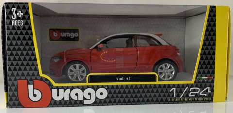 Audi A1 czerwony 1:24 model metalowy Bburago 22127 Audi A1 czerwony 1:24 model metalowy Bburago 22127