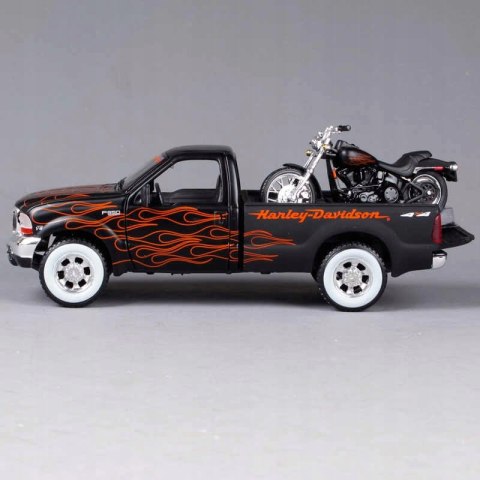 HARLEY DAVIDSON FXSTB Night Train+FORD F-350 1:24 HARLEY DAVIDSON FXSTB Night Train+FORD F-350 1:24