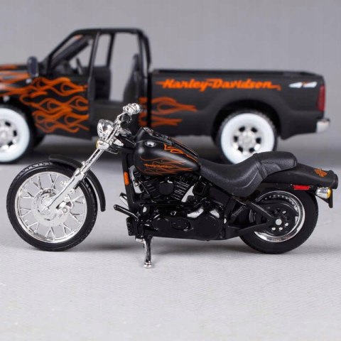 HARLEY DAVIDSON FXSTB Night Train+FORD F-350 1:24 HARLEY DAVIDSON FXSTB Night Train+FORD F-350 1:24