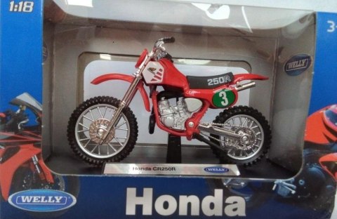 HONDA CR250R #3 motocykl model 1:18 Welly metalowy HONDA CR250R #3 motocykl model 1:18 Welly metalowy
