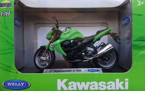 KAWASAKI Z 1000 2007 model motocykl 1:18 Welly KAWASAKI Z 1000 2007 model motocykl 1:18 Welly