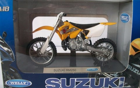 SUZUKI RM 250 motocykl model 1:18 Welly metalowy SUZUKI RM 250 motocykl model 1:18 Welly metalowy