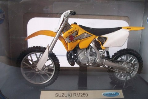SUZUKI RM 250 motocykl model 1:18 Welly metalowy SUZUKI RM 250 motocykl model 1:18 Welly metalowy
