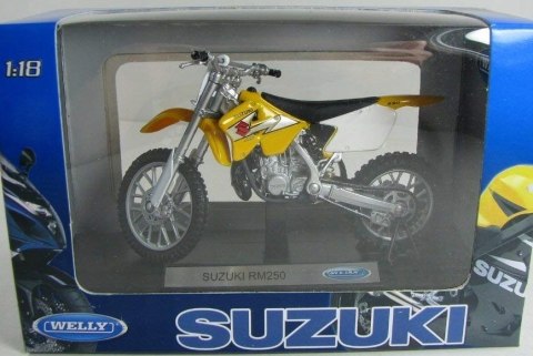 SUZUKI RM 250 motocykl model 1:18 Welly metalowy SUZUKI RM 250 motocykl model 1:18 Welly metalowy