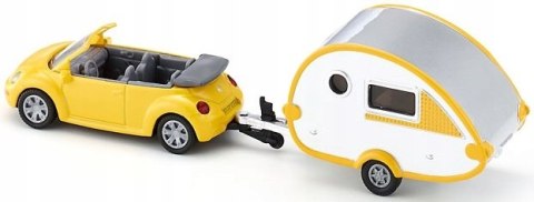 VW NEW BEETLE z przyczepą campingową siku 1624 VW NEW BEETLE z przyczepą campingową siku 1624