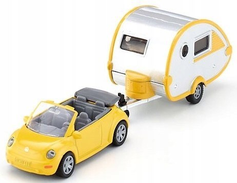 VW NEW BEETLE z przyczepą campingową siku 1624 VW NEW BEETLE z przyczepą campingową siku 1624