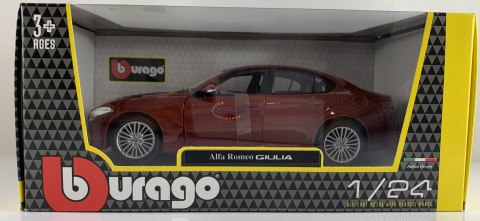 Alfa Romeo Giulia red 1:24 model Bburago 21080 Alfa Romeo Giulia red 1:24 model Bburago 21080