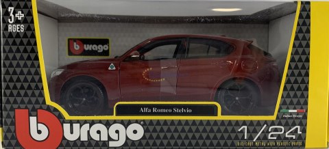 Alfa Romeo Stelvio red 1:24 model Bburago 21086 Alfa Romeo Stelvio red 1:24 model Bburago 21086
