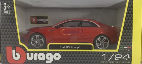 Audi RS 5 coupe czerwony 1:24 model Bburago 21090 Audi RS 5 coupe czerwony 1:24 model Bburago 21090