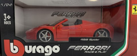 FERRARI 458 Spider czerwony model Bburago 26017 FERRARI 458 Spider czerwony model Bburago 26017