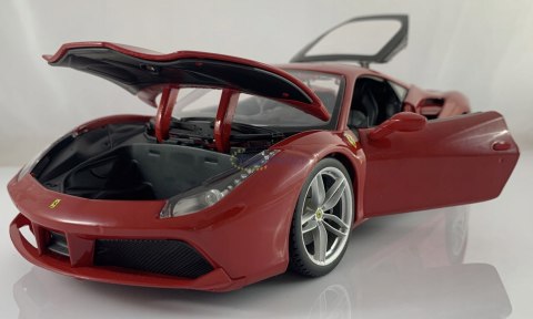 FERRARI 488 GTB red duży model 1:18 Bburago 16008 FERRARI 488 GTB red duży model 1:18 Bburago 16008