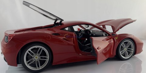 FERRARI 488 GTB red duży model 1:18 Bburago 16008 FERRARI 488 GTB red duży model 1:18 Bburago 16008