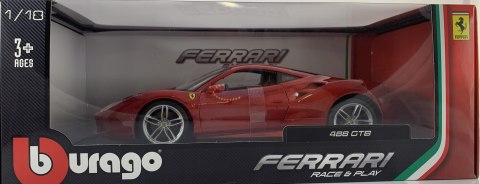 FERRARI 488 GTB red duży model 1:18 Bburago 16008 FERRARI 488 GTB red duży model 1:18 Bburago 16008