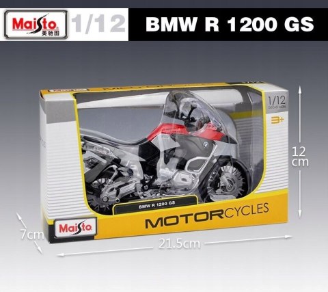 BMW R 1200 GS motocykl model 1:12 Maisto 68204 BMW R 1200 GS motocykl model 1:12 Maisto 68204