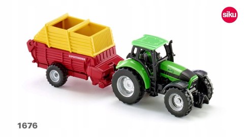 Ciągnik DEUTZ FAHR z przyczepą 1676 SIKU 1:87 Ciągnik DEUTZ FAHR z przyczepą 1676 SIKU 1:87