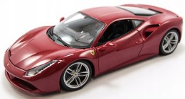 FERRARI 488 GTB bordowy model 1:24 Bburago 26013