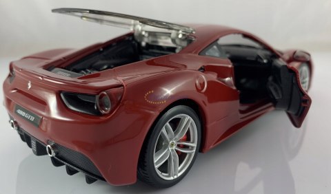 FERRARI 488 GTB bordowy model 1:24 Bburago 26013 FERRARI 488 GTB bordowy model 1:24 Bburago 26013