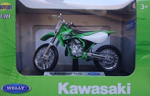 KAWASAKI KX 250 2002 r. model 1:18 Welly metalowy KAWASAKI KX 250 2002 r. model 1:18 Welly metalowy