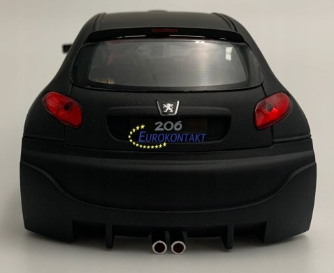 PEUGEOT 206 Tuning black matte model Welly 1:24 PEUGEOT 206 Tuning black matte model Welly 1:24