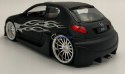 PEUGEOT 206 Tuning black matte model Welly 1:24