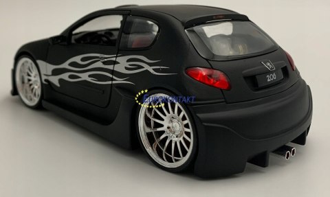 PEUGEOT 206 Tuning black matte model Welly 1:24 PEUGEOT 206 Tuning black matte model Welly 1:24