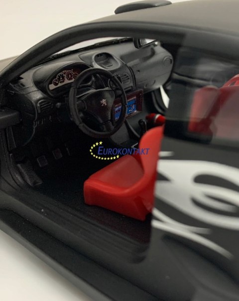 PEUGEOT 206 Tuning black matte model Welly 1:24 PEUGEOT 206 Tuning black matte model Welly 1:24