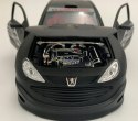 PEUGEOT 206 Tuning black matte model Welly 1:24