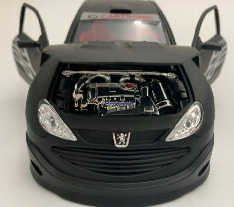 PEUGEOT 206 Tuning black matte model Welly 1:24 PEUGEOT 206 Tuning black matte model Welly 1:24