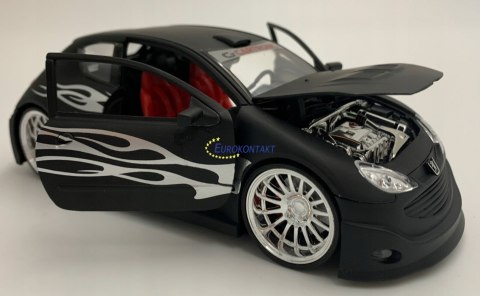 PEUGEOT 206 Tuning black matte model Welly 1:24 PEUGEOT 206 Tuning black matte model Welly 1:24