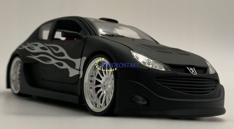 PEUGEOT 206 Tuning black matte model Welly 1:24 PEUGEOT 206 Tuning black matte model Welly 1:24