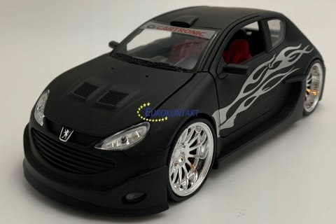 PEUGEOT 206 Tuning black matte model Welly 1:24 PEUGEOT 206 Tuning black matte model Welly 1:24