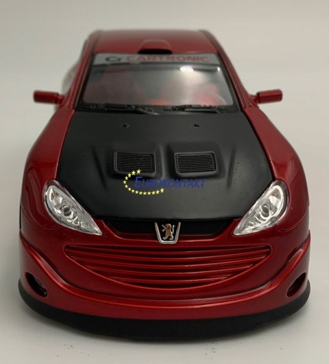 PEUGEOT 206 Tuning red model metal Welly 1:24 PEUGEOT 206 Tuning red model metal Welly 1:24