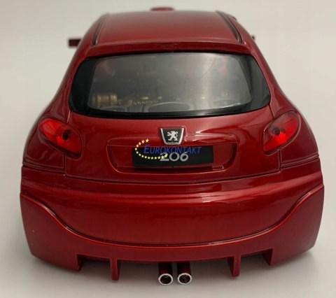 PEUGEOT 206 Tuning red model metal Welly 1:24 PEUGEOT 206 Tuning red model metal Welly 1:24