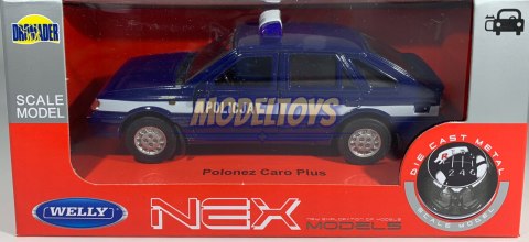 Polonez Caro Plus granat POLICJA 1:34 Welly 43613 Polonez Caro Plus granat POLICJA 1:34 Welly 43613