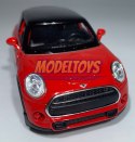 New MINI HATCH czerwony 1:34 Welly 43696F