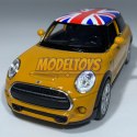 New MINI HATCH pomarańczowy UK 1:34 Welly 43696F