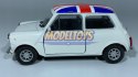 MINI COOPER 1300 biały flaga UK 1:34 Welly 43609F