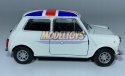 MINI COOPER 1300 biały flaga UK 1:34 Welly 43609F