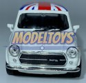 MINI COOPER 1300 biały flaga UK 1:34 Welly 43609F