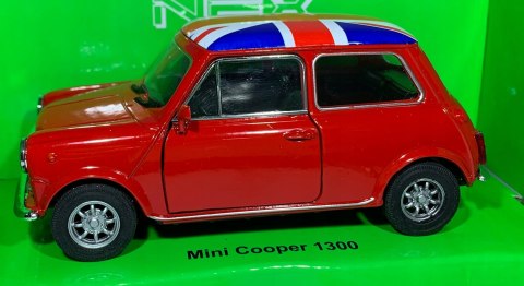 MINI COOPER 1300 red flaga UK 1:34 Welly 43609F