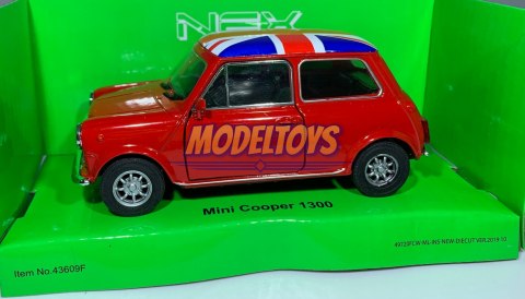 MINI COOPER 1300 red flaga UK 1:34 Welly 43609F MINI COOPER 1300 red flaga UK 1:34 Welly 43609F