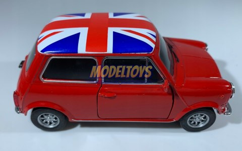 MINI COOPER 1300 red flaga UK 1:34 Welly 43609F MINI COOPER 1300 red flaga UK 1:34 Welly 43609F