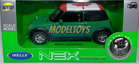 MINI COOPER zielony 1:34 Welly 49766F MINI COOPER zielony 1:34 Welly 49766F